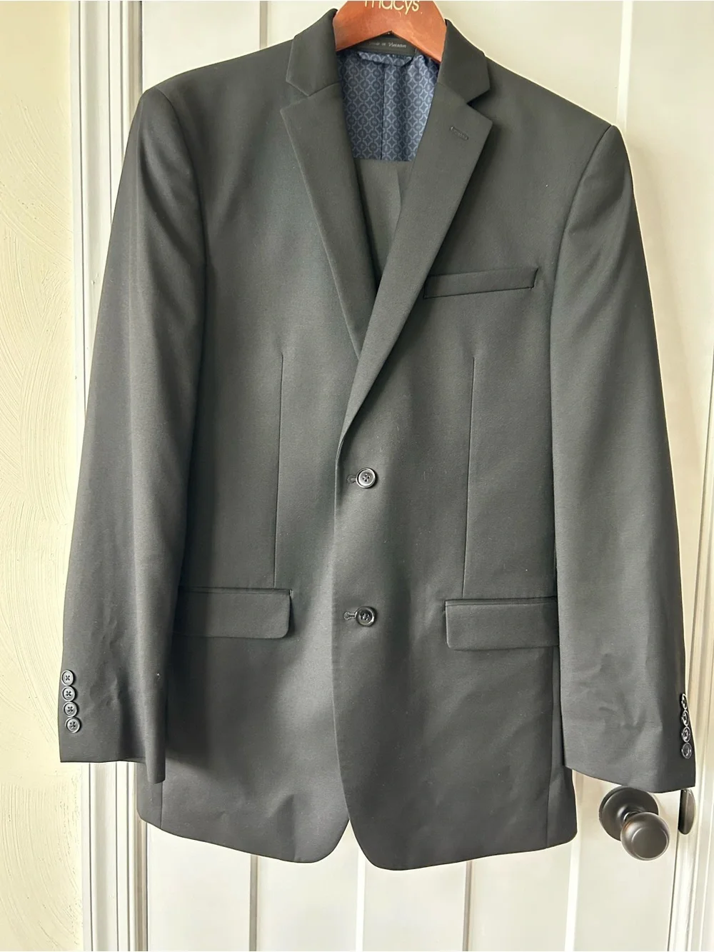 Men’s Suit - IZOD 38L, Black Two-Button Suit